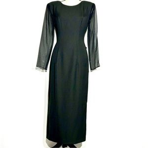 HW Collections Womens Black Vintage Formal Prom Wedding Dress with Bow - 6